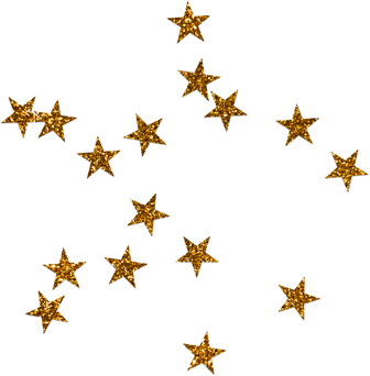 Gold Glitter Stars Decoration